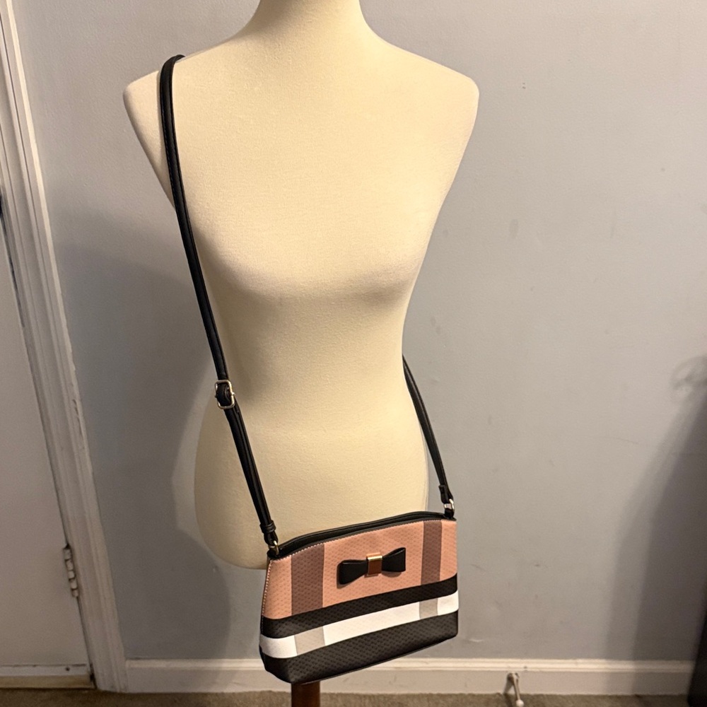 Stylish Pink and Black Crossbody Bag